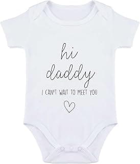 Hi Daddy Bodysuit for Baby Hello Daddy Pregnancy Announcement for Husband I Love Daddys Baby Romper