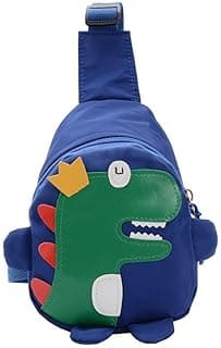 Kids Sling Bags Crossbody Bag, Small Nylon Sling Bag for Travel, Cartoon Dinosaur Sling Bag (Blue)