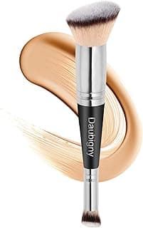 Daubigny Makeup Brushes Dual-ended Foundation Brush Concealer Brush Perfect for Any Look Premium Luxe Hair Rounded Taperd Flawless Brush Ideal for Liquid, Cream, Powder,Blending,Concealer(Angled)
