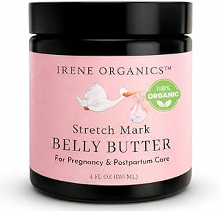 Toddler-Approved Amazon Find: Organic Belly Butter for Pregnancy Stretch Mark Prevention and Treatment by Irene Organics - Award Winning Anti Stretch Mark Tummy Balm For Pregnancy and Postpartum 4oz - Hydrating Bump Cream