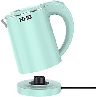RHD 0.5L Small Portable Electric Kettle, 600W Stainless Steel Travel Kettle | Auto Shut-Off, Boil-Dry Protection, 304 BPA-Free Hot Water Boiler, Fast Boiling for Travel, Office, Dorm, Camping, Tea,Coffee