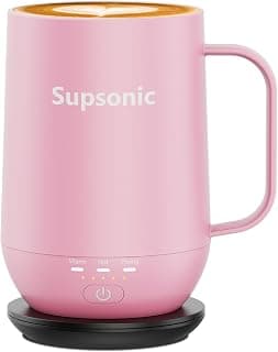 Supsonic - 16oz Self Heating Coffee Mug, Smart Heated Coffee Mug Faster Direct-Contact Heating Up to 149°F, Coffee Mug Warmer Set with Auto Shut-Off - Gifts for Men Women | S2