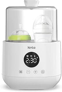 Double Bottle Warmer and Sterilizer, Baby Bottle Warmer for Breastmilk and Formula, Fast Heating with Adjustable Timer, Keep Warm Mode