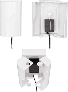 Safety Innovations Twin Door Baby Safety Outlet Cover Box for Babyproofing Outlets - More Interior Space for Extra Large Electrical Plugs and Adapters - Easy to Install - Easy to Use, (1-Pack)