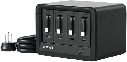 12-in-1 Desktop Charging Station, 160W USB Retractable GaN Charger | Modular Charging Hub with 4 AC, 4 USB C, 33.5in Retractable Cable, Fast Charger for Multiple Devices, Home Office Desk, Black