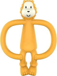 Matchstick Monkey Silicone Teether & Gel Applicator – Silicone Baby Teether, Easy-to-Grip, BPA-Free, Supports Self-Soothing & Early Brushing, 3 Months+, 4 Inches, Ludo Lion