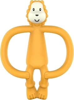 Matchstick Monkey Silicone Teether & Gel Applicator – Silicone Baby Teether, Easy-to-Grip, BPA-Free, Supports Self-Soothing & Early Brushing, 3 Months+, 4 Inches, Ludo Lion