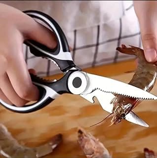 Heavy Duty Kitchen Scissors, Premium Sharp Kitchen Shears for Fish, Meat, Bones, Poultry and Vegetables with Strong Stainless Steel Blades Multi Purpose Cooking Scissors