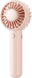 Gaiatop Mini Portable Fan, Small Personal Handheld Fan,Rechargeable | Powerful 3 Speed with Desktop Base, Lightweight, Battery Powered for Travel Lash Makeup Girls Women Gift Pink