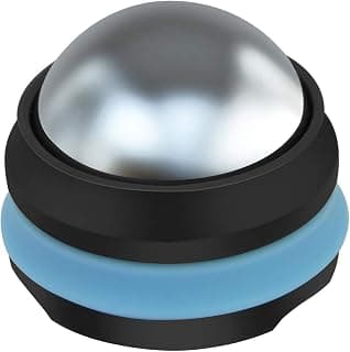 AHIER Cold Massage Roller Ball, Stainless Steel Cold Therapy Relief Tool | Free Rolling Removable Gel Ball Deep Tissue Massage Pain Relief, Great Tool for Back/Neck Pain, Muscles Recovery (Black)