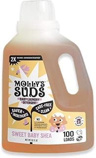 Molly's Suds Baby Liquid Laundry Detergent | Removes Formula, Poop & Spit-Up Stains | Extra Gentle for Infants, Babies, Toddlers (Sweet Baby Shea, 100 Loads)