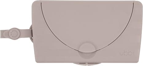 Ubbi On-the-Go Baby Wipes Dispenser, Taupe | Portable Wipes Container for Travel, Diaper Bag Accessory Must Have for Newborns, Reusable Wipes Holder