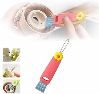 3 in 1 Cup Lid Cleaning Brush, 2024 Upgrade Crevice Cleaning Brush Set for Baby Bottle Gap Tight Spaces Cup, 3 in 1 Multifunctional Cleaning Brush Portable Cup Lid Cleaner with Brush (C1)