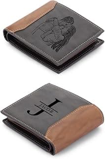 SimpleQ Personalized Photo Leather Wallet Custom Names Picture Wallet for Men Father Boyfriend (Gray#4)(Wa100367) | Personalized Photo, Custom Names, Picture Wallet, Father, Boyfriend, Wa100367