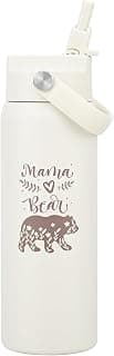 Gift for Mom, 24oz Insulated Mom Water Bottle, Easy Slide Lid, Leak Proof, Keep Cold 24H, Stainless Steel with Straw, Mama Birthday Gifts, Gifts for Christmas Mothers Day, Mamabear