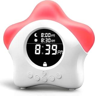 Stay-in-Bed Clock for Kids - Toddler Sleep Trainer, Night Light & Alarm