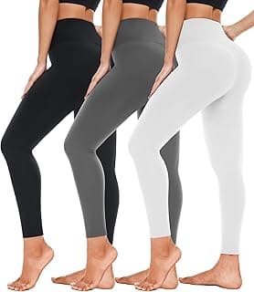3 Pack Leggings for Women-High Wasited Tummy Control Yoga Pants Clothing for Workout Athletic Lounge