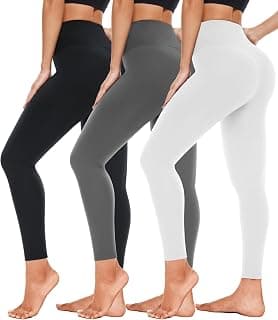 3 Pack Leggings for Women-High Wasited Tummy Control Yoga Pants Clothing for Workout Athletic Lounge