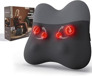 Back Massage for Pain Relief Deep Tissue, Massage Pillow for Chair, Neck and Shoulder, Gifts for Women Men, Grey