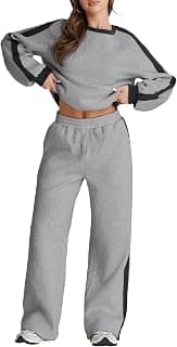 Matching sets for women,fleece,crew neck,long sleeve,wide leg,oversized,airport travel,athleisure,workout