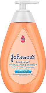 Johnson's Baby Head-To-Toe Gentle Baby Moisture Tear Free 2 in 1 Baby Wash & Shampoo, Baby Essentials, Hypoallergenic and pH Balanced, Stress Free Bathing, 13.6 Fl Oz