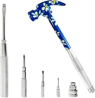 6 in 1 Flower Hammer & Screwdriver Tool, All In One Screwdriver Hammer Tools Set, Best Gift for Birthday Valentine's Mother's day Christmas Thanksgiving Halloween