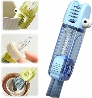 3 in 1 Cup Lid Cleaning Brush, 2024 New Crevice Cleaning Brush Set for Baby Bottle Gap Tight Spaces Cup, 3 in 1 Multifunctional Cleaning Brush Portable Cup Lid Cleaner with Brush(B)