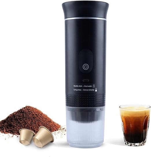 Price Drop: Portable Coffee Maker Espresso Travel Machine – Self-Heating Electric Espresso Maker, Compatible with Ground Coffee, Ideal for Travel, Camping, Office