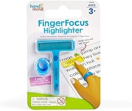 hand2mind FingerFocus Highlighter, Guided Reading Strips, Reading Pointers for Kids, Dyslexia Tools for Kids, ADHD Tools, Special Education School Supplies, Teacher Classroom Must Haves (1 Pack)