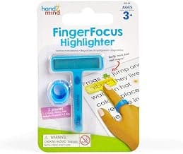 hand2mind FingerFocus Highlighter, Guided Reading Strips, Reading Pointers for Kids, Dyslexia Tools for Kids, ADHD Tools, Special Education School Supplies, Teacher Classroom Must Haves (1 Pack)
