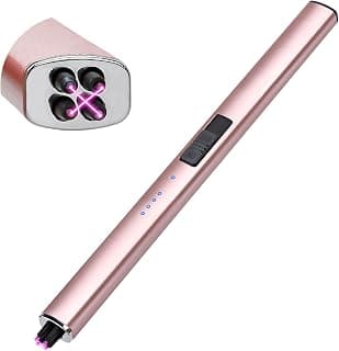 Electric Candle Lighter Christmas Stocking Stuffers Gifts for Women | Rechargeable USB,Birthday Gifts for Mom Her,Windproof Flameless Dual Arc,Camping BBQ Kitchen Lighters for Candle,Safety Lock