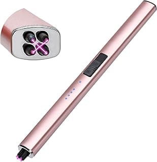 Electric Candle Lighter Christmas Stocking Stuffers Gifts for Women | Rechargeable USB,Birthday Gifts for Mom Her,Windproof Flameless Dual Arc,Camping BBQ Kitchen Lighters for Candle,Safety Lock