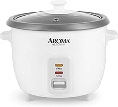 Rice Cooker, 3-Cup (Uncooked) / 6-Cup (Cooked), Small Rice Cooker, Oatmeal Cooker, Soup Maker, Auto Keep Warm, 1.5 Qt, White, ARC-363NG