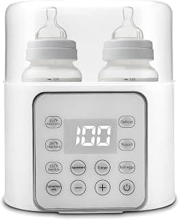 Baby Bottle Warmer 9-in-1 Multifuntion Breast Milk Warmer, Fast Baby Food Heater and Defrost Warmer with Timer for Twins, LCD Display Accurate Temperature Adjustment, 24H Constant Mode