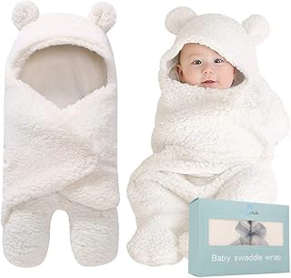 Baby Swaddle Blanket | Ultra-Soft Plush Essential for Infants 0-6 Months | Receiving Swaddling Wrap White | Ideal for Baby Boy Accessories and Newborn Registry | Perfect Baby Girl Shower Gift