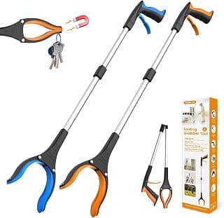 32" Grabber Reacher Tool, 2-Pack Foldable Reacher Grabber Pickup Tool with 360° Rotating Jaw & Magnet, Trash Picker Upper Grabber, Lightweight Grabbers for Seniors Heavy Duty | Reacher grabber pickup tool, grabbers for seniors. Trash grabber, trash picker upper grabber for most adults, indoors or out.