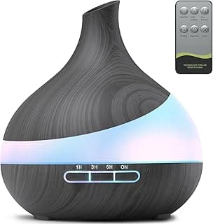 HJTHJT 500ML Essential Oil Diffuser: Aroma Diffuser with Remote Control for Hotel Spa Yoga Room - Humidifier with 14 Colors LED Night Light for Bedroom Home Relaxation