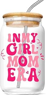 Mom to be Gifts for Pregnant Women: 16oz Iced Coffee Cup with Lids Straws - In My Girl Mom Era - Mothers Day Gift for New Mommy, Expecting Mother, Girl Mama