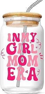 Mom to be Gifts for Pregnant Women: 16oz Iced Coffee Cup with Lids Straws - In My Girl Mom Era - Mothers Day Gift for New Mommy, Expecting Mother, Girl Mama
