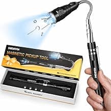 DODOWIN LED Telescoping Magnet Tool, Gifts for Men, Dad and Husband | Flexible reach and inspection attachments access narrow spaces for home, garage, workshop and automotive repair projects