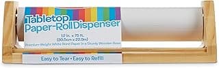 Melissa & Doug Wooden Tabletop Paper Roll Dispenser with 12” x 75-Foot White Bond Paper & Roller, Art Supplies for Drawing, Painting, Crafting & Origami, Arts & Crafts Supplies for Kids Ages 3+