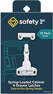 Safety 1st Spring-Loaded Cabinet & Drawer Latch, 10 Pack, White