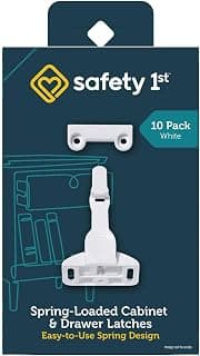 Safety 1st Spring-Loaded Cabinet & Drawer Latch, 10 Pack, White