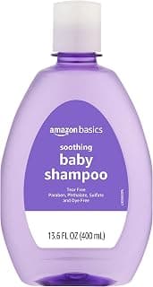 Amazon Basics Baby Shampoo, Tear-Free, Lavender & Chamomile Scented, Sulfate-Free, Paraben-Free, Pediatrician-Tested, 13.60 Fl Oz (Pack of 1)