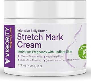 Stretch Mark Cream for Pregnant Women: Stretch Mark Treatment for Pregnancy - Belly Butter For Pregnant Women - Massage Lotion To Prevent And Repair Maternity Stretch Marks Scar - 4 Oz