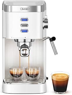 Gevi 20 Bar Compact Espresso Machine with Milk Frother for Latte&Cappuccino | Budget under$150; Removable Water Tank; Produce Good Crema; Include Necessary Accessories; Can Make Americanos; Easy to Clean