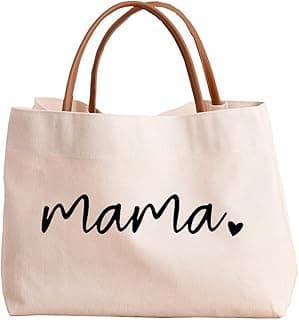 kifasyo Mom Mama Bag Mother Gifts Momlife Tote for Hospital, Shopping, Beach, Travel