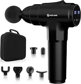 Muscle Massager to Relief Pain and Relax with 20 Adjustable High Intensity Speeds 6 Heads, Body Carrying Case