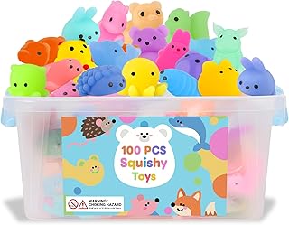 _SKIP_100 Pcs Party Favors & Squishy Toys Bulk for Kids 4-12, Fidget Toys Sensory Stress Relief Toys for Classroom Prizes, Christmas Stocking Stuffers, Birthday Goodie Bags & Teacher Supplies