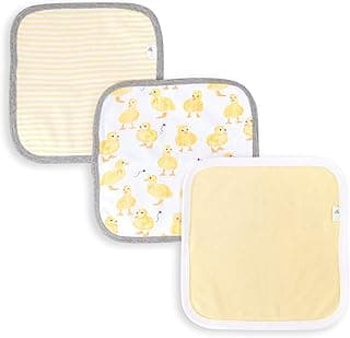 Burt's Bees Baby Infant Washcloths, 100% Organic Cotton 9x9 in, 3-Pack | Soft, gentle knit terry 100% organic cotton wash cloths are the perfect bath time essential